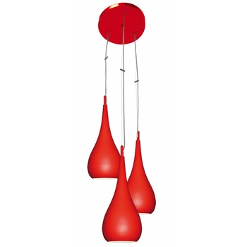 Lustra Lis-Lighting tip pendul, 3x40W, DROP, Rosu Lustra Lis-Lighting tip pendul, 3x40W, DROP, Rosu
