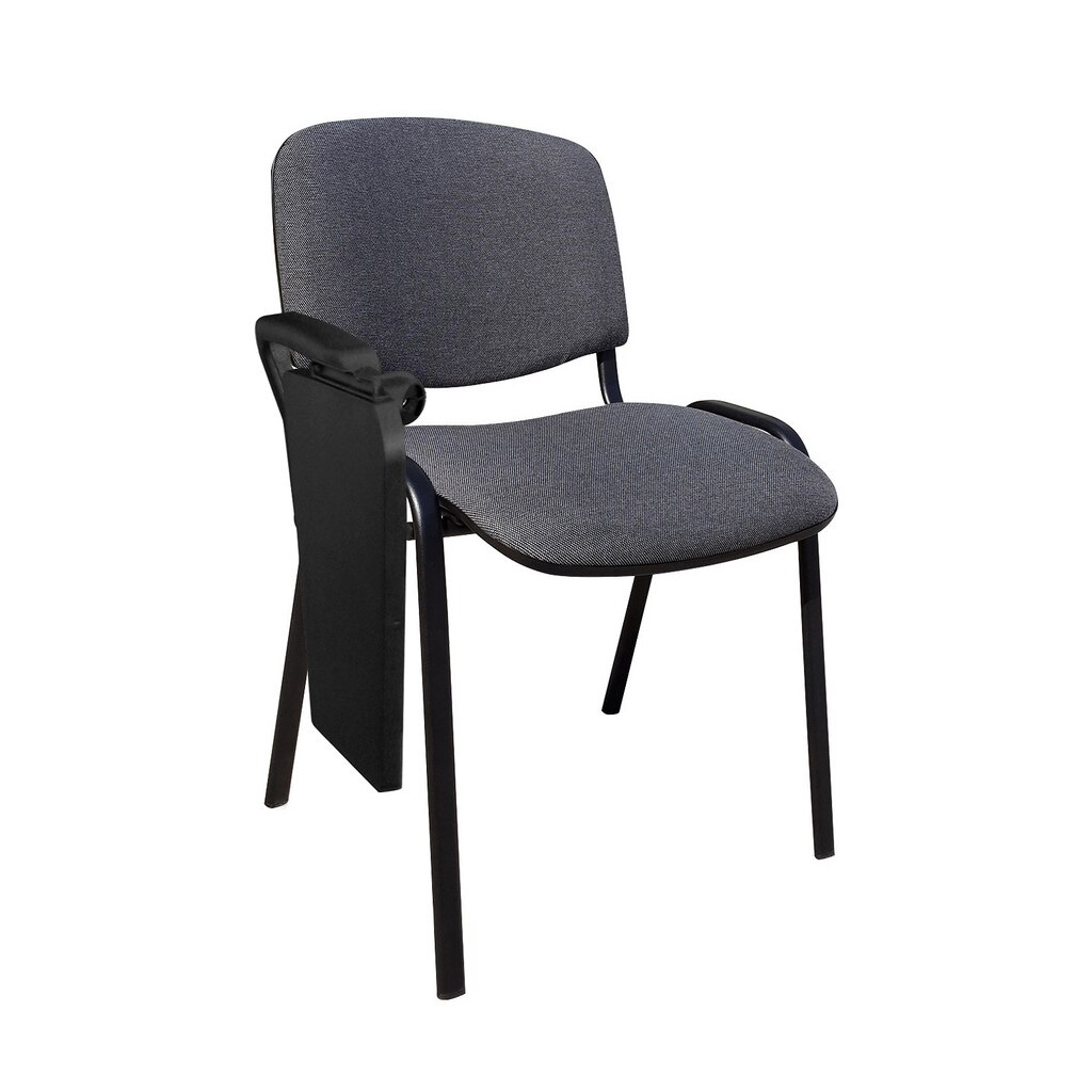 Scaun vizitator ISO BLACK cu masuta, Negru-gri stofa cagliari