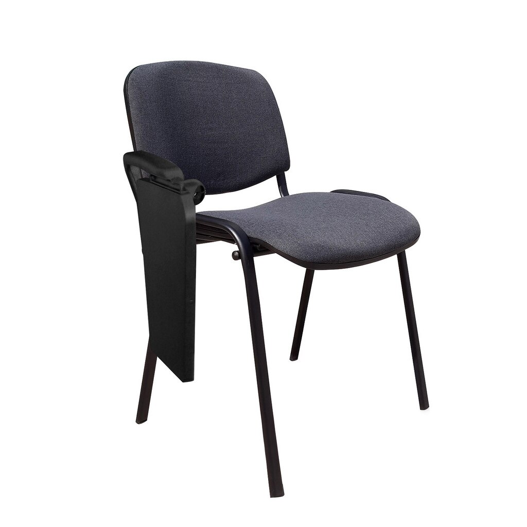 Scaun vizitator ISO BLACK cu masuta, Gri inchis stofa cagliari
