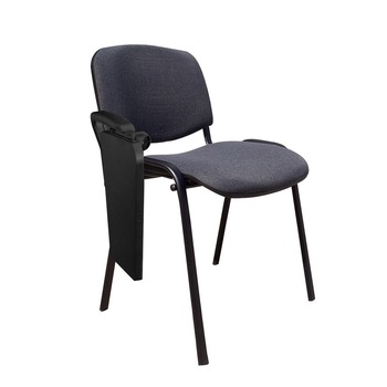 Scaun vizitator ISO BLACK cu masuta, Gri inchis stofa cagliari Scaun vizitator ISO BLACK cu masuta, Gri inchis stofa cagliari