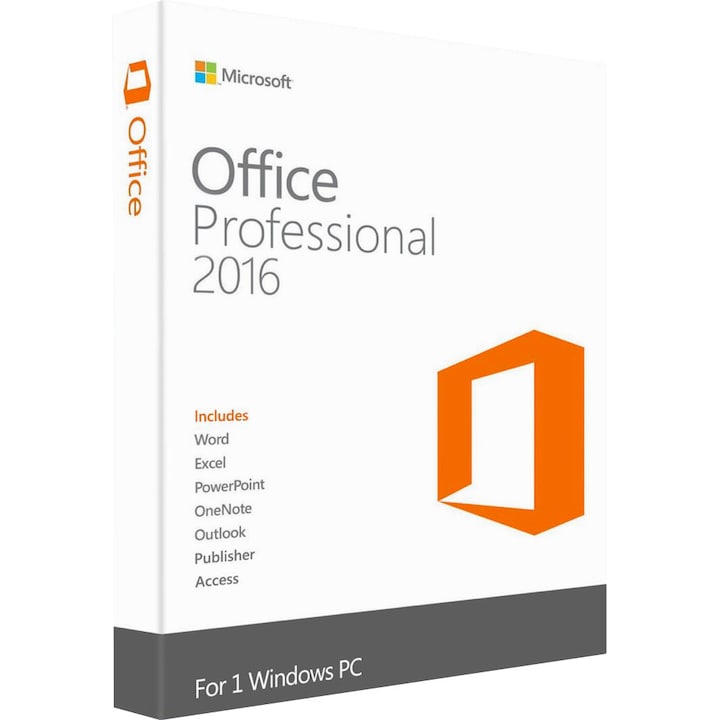 Microsoft Office 2016 Professional, 32/64 bit, magyar + többnyelvű, elektronikus licenc