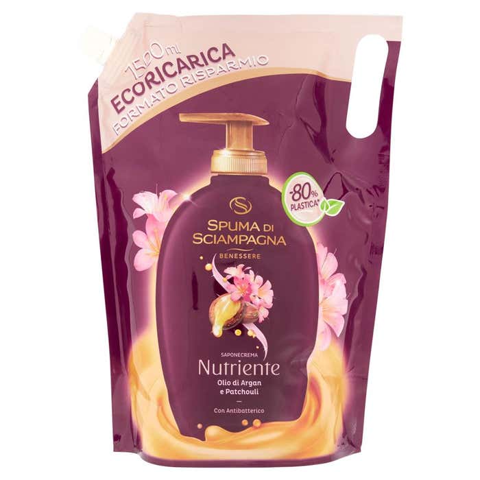 Rezerva Sapun Crema Igienizant Spuma di Sciampagna cu ulei de argan 1500 ml