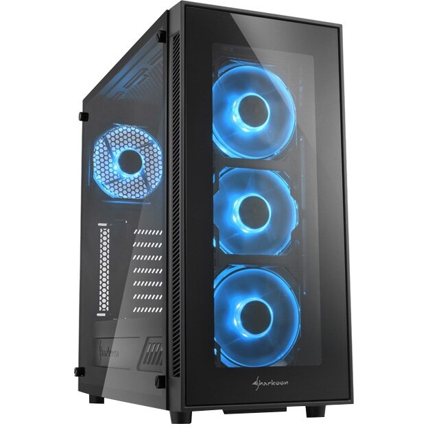 Carcasa Sharkoon TG5 Blue, ATX, fara sursa, Negru