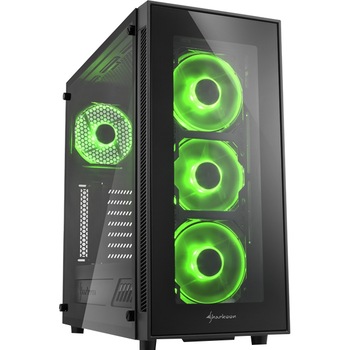 Carcasa Sharkoon TG5 Green, ATX, fara sursa, Negru Carcasa Sharkoon TG5 Green, ATX, fara sursa, Negru
