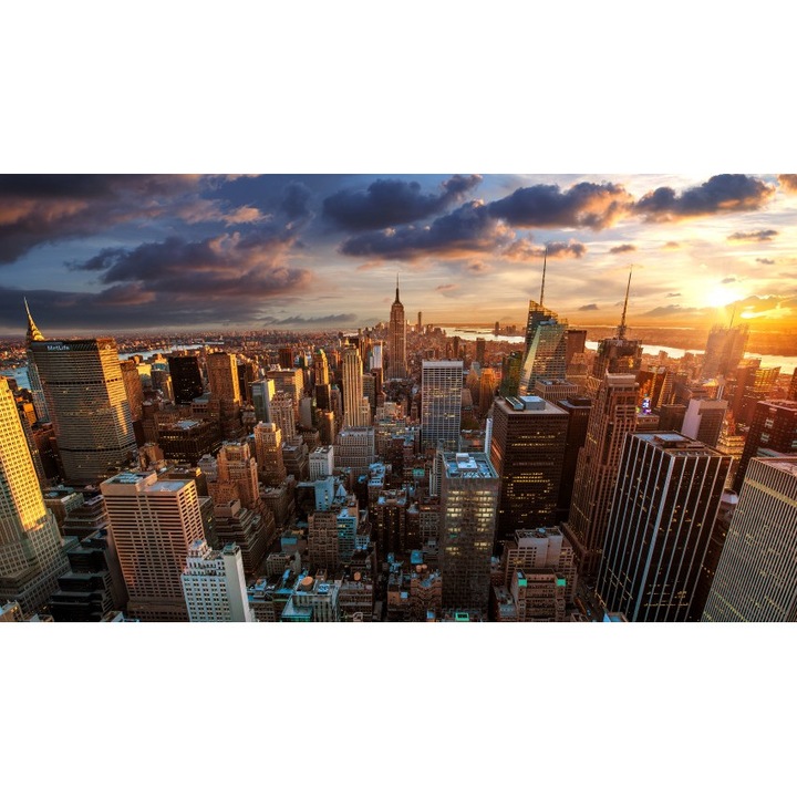 Tablou canvas Apus la New York, 50x35 cm