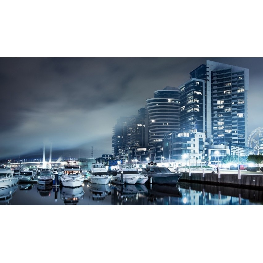 Tablou canvas Portul din noaptea, 60x40 cm