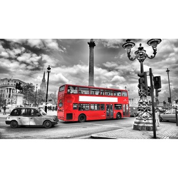 Tablou canvas Autobuzul rosu, 60x40 cm Tablou canvas Autobuzul rosu, 60x40 cm