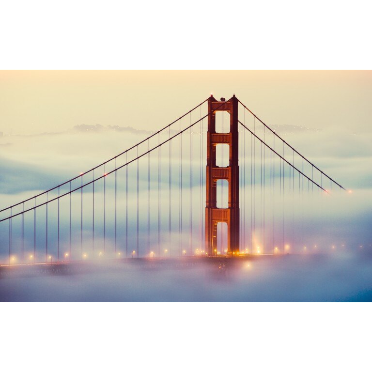 Tablou canvas Podul din ceata, 60x40 cm