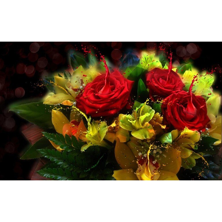 Tablou canvas Buchetul de trandafiri, 50x35 cm