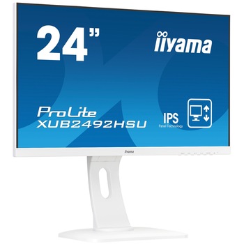 Monitor IIYAMA, ProLite XUB2492HSU-W1, IPS, UltraSlim, FlickerFree, BlueLightReducer, Alb, 24 Monitor IIYAMA, ProLite XUB2492HSU-W1, IPS, UltraSlim, FlickerFree, BlueLightReducer, Alb, 24