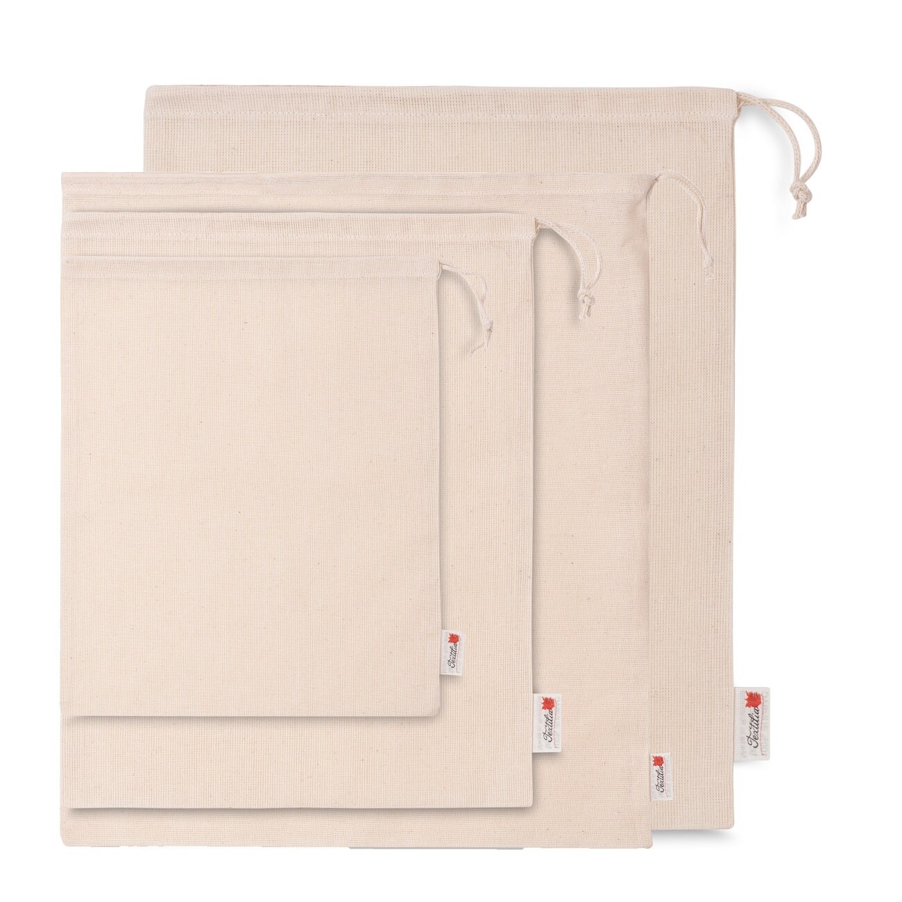 Set 4 saculeti cumparaturi, Textilia, natur, bumbac