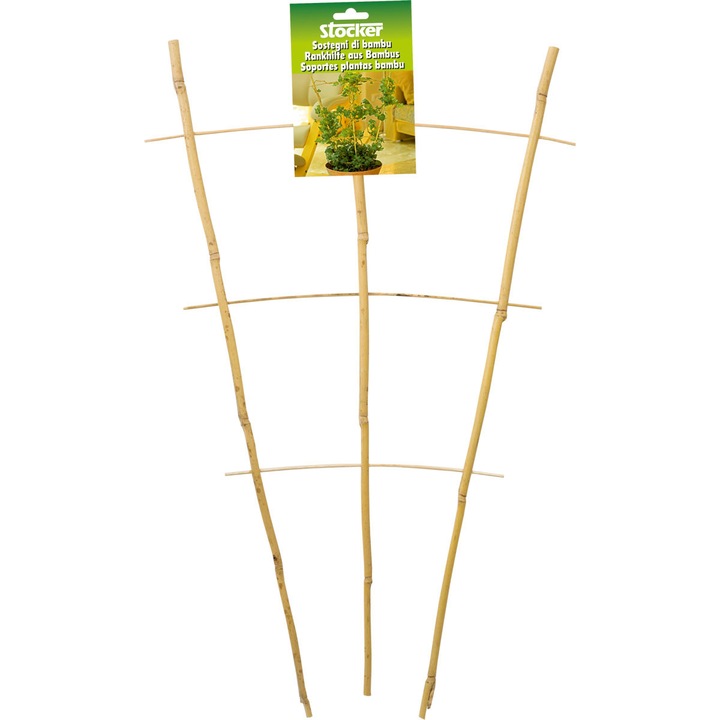 Spalier din bambus pentru plante la ghiveci, 38 x h 60 cm