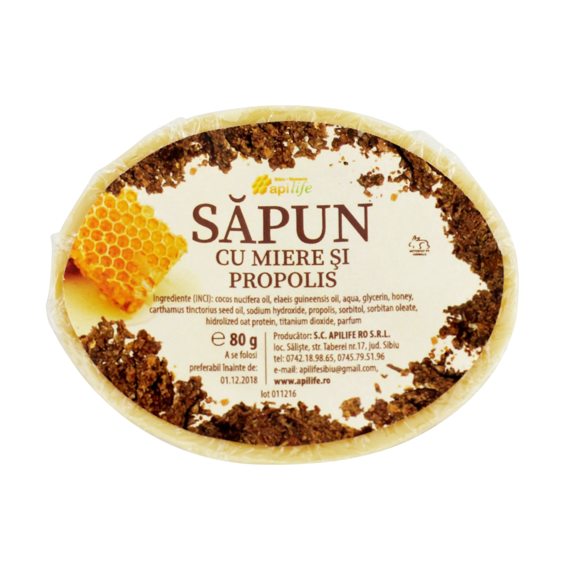 Sapun cu miere si propolis 80 g Apilife Ro