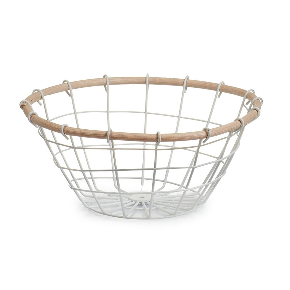 Bol pentru fructe Zeller, Metal, 24 x 11 cm, Alb