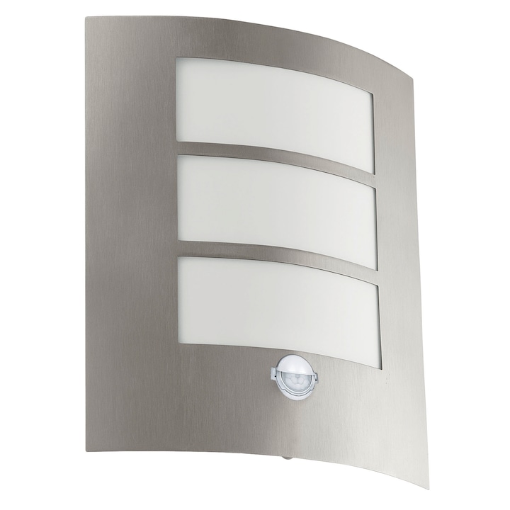 Aplica exterior cu senzor, inox Eglo City, 1x15W, E27