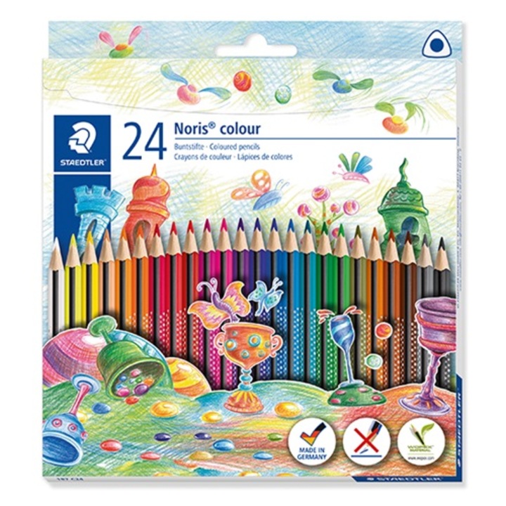 Set 24 creioane colorate, STAEDTLER, Noris Color 187, Multicolor