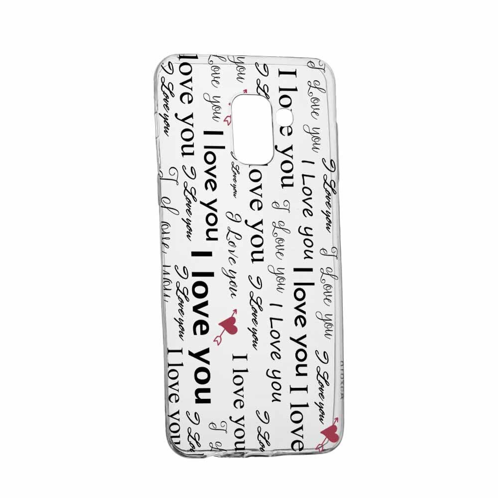 Husa Silicon, Transparent, Slim, Love You, Samsung Galaxy A8 2018 Plus