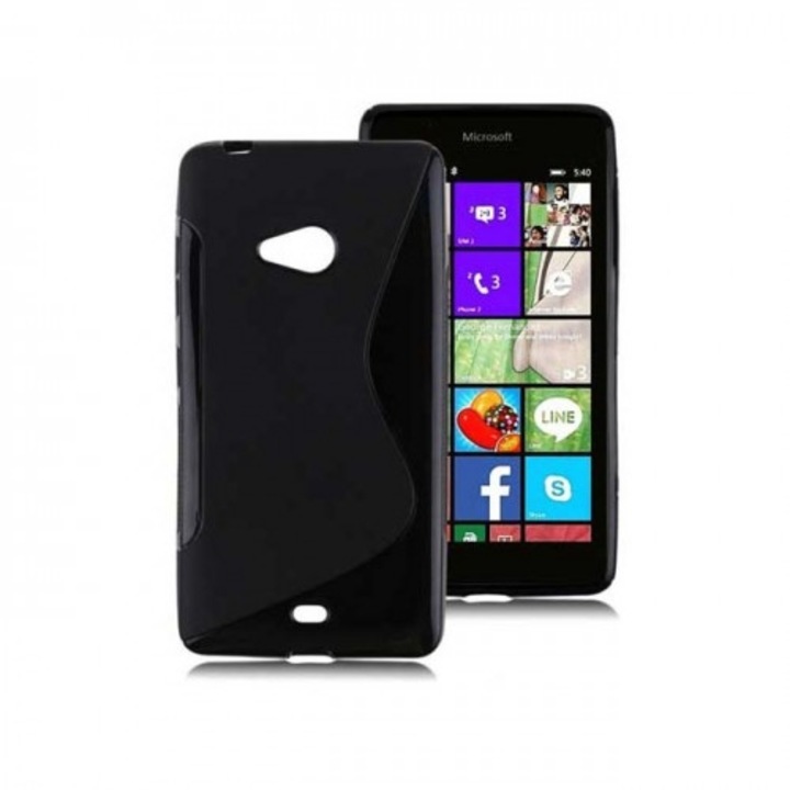 Силиконов гръб Omni S Line за Nokia Lumia 540, Черен