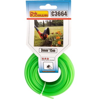 Fir rezerva cositoare, trimmer, tip stea, 3 mm x 15 m, Richmann Fir rezerva cositoare, trimmer, tip stea, 3 mm x 15 m, Richmann