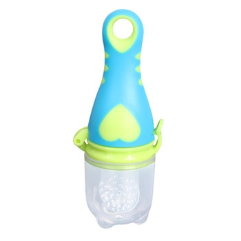 Suzeta speciala din silicon pentru alimente solide, mestecare fructe si legume, albastru-verde, FMD087 Suzeta speciala din silicon pentru alimente solide, mestecare fructe si legume, albastru-verde, FMD087