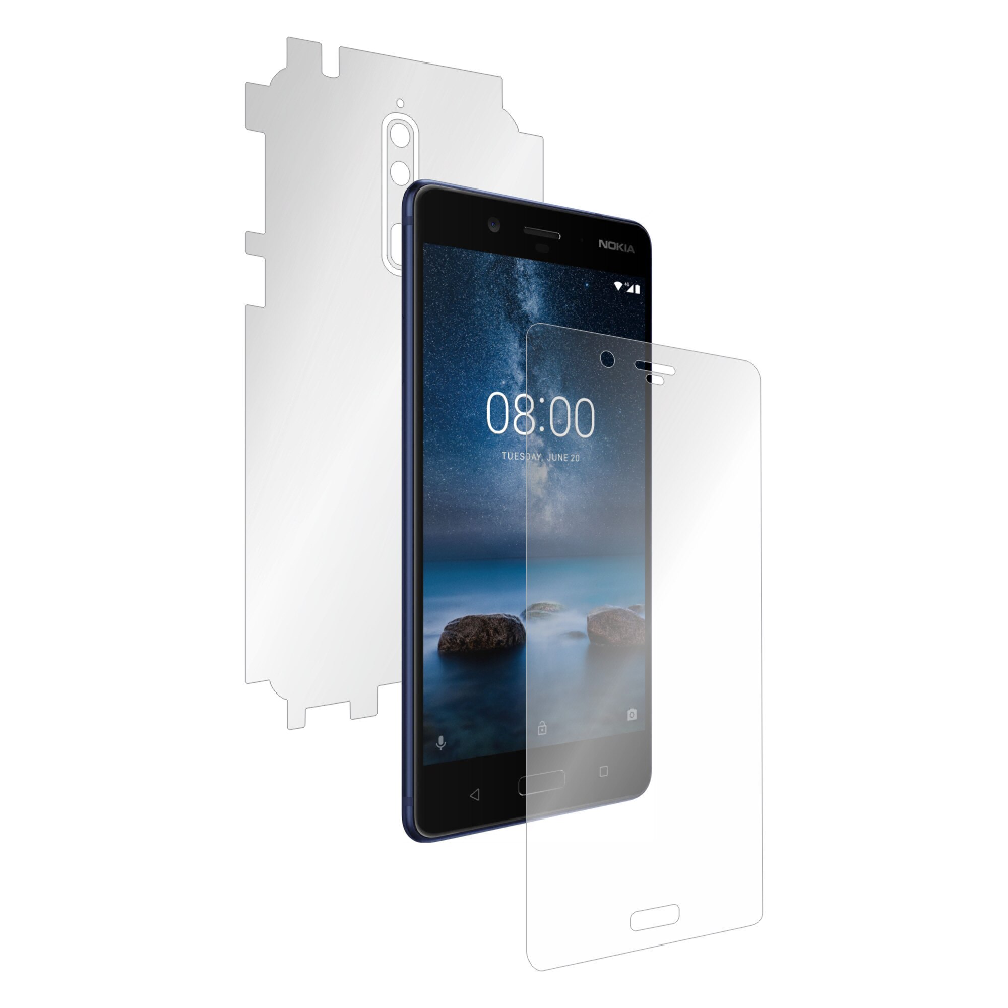 Folie Smart Protection Nokia 8 fullbody,protectie completa ecran si spate+Smart Spray®,Smart Squeegee® si microfibra incluse