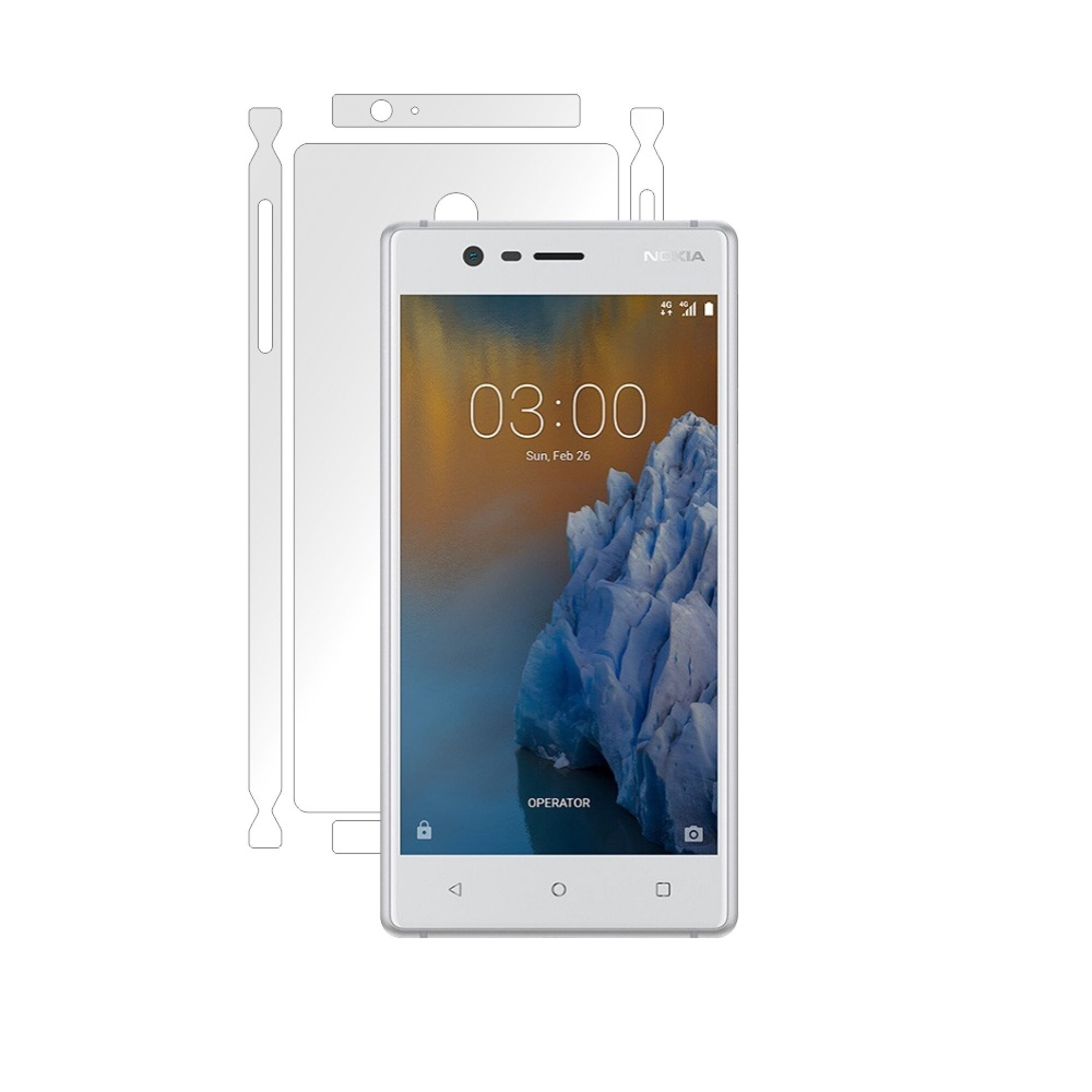 Folie Smart Protection Nokia 3 spate si laterale,protectie completa spate si laterale+Smart Spray®,Smart Squeegee®,microfibra si instructiuni instalare incluse