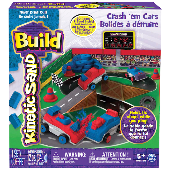 Set Kinetic Sand Build, Crash’em cars, 340g