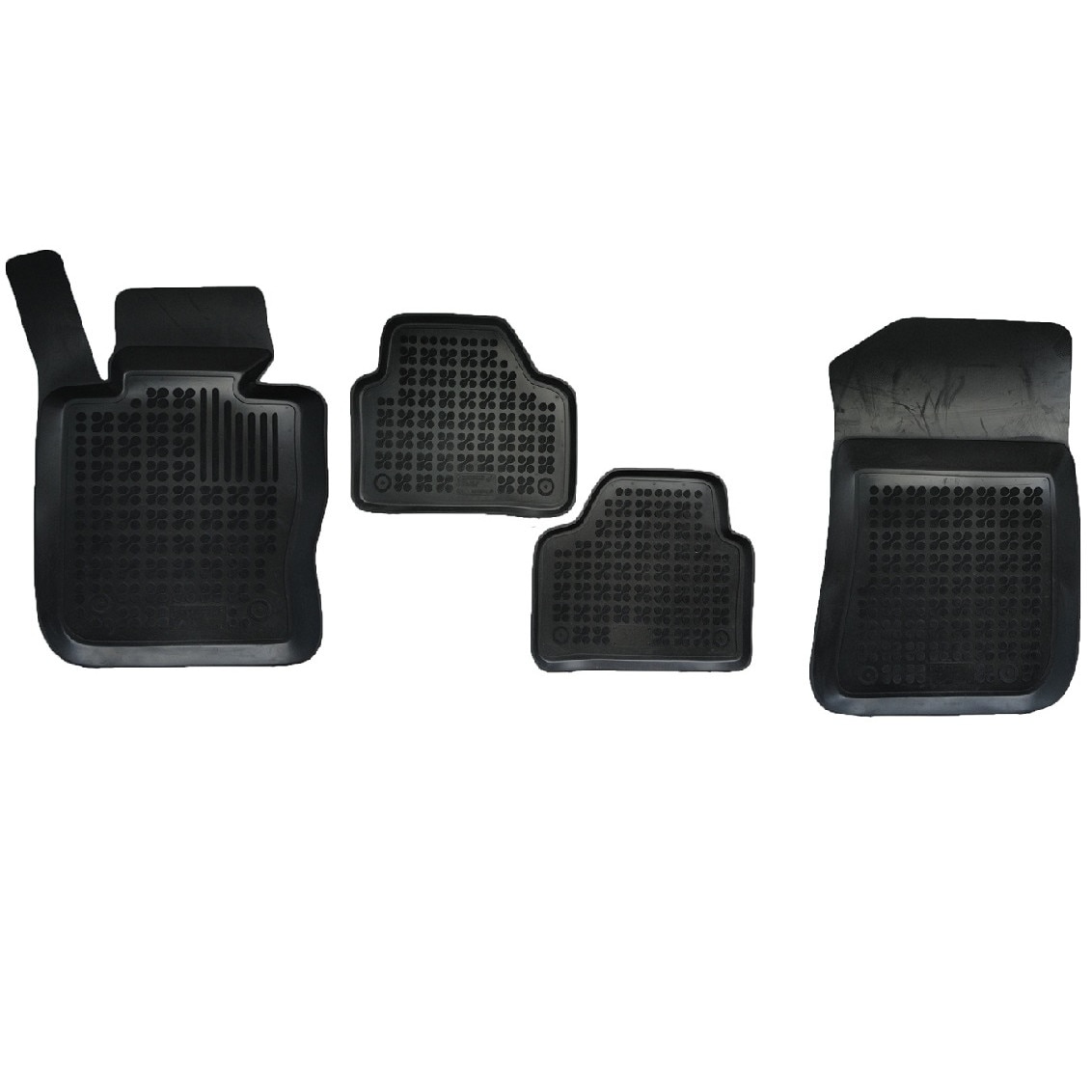 Set 4 covorase interior cauciuc stil tavita MAGSTAR LUX dedicate, compatibile cu BMW X1 E84 2009-2015, Negru