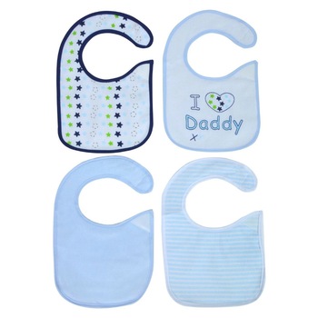 Set bavete bebelusi unisex, 4 bucati , I love Daddy Set bavete bebelusi unisex, 4 bucati , I love Daddy