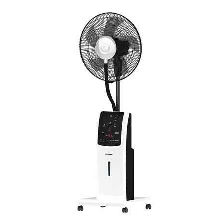 Ventilator cu telecomanda si pulverizare apa Heinner HMF-16WH, 100W, 200ml/h, rezervor1.8 L, functie anti-tantari, 3 trepte de viteza, Alb
