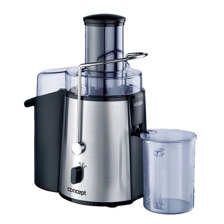 Storcator de fructe si legume Concept LO7025, 850 W, 16800 rpm, recipient pulpa 1.8 L, recipient suc 1l, Tub alimentare XXL, Inox