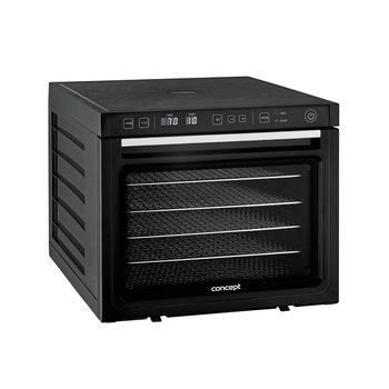 Deshidrator de alimente Concept SO3000, 1000 W, 6 tavi de inox, tava 34 x 38 cm, display LED, 2 ventilatoare , 35-70 °C, timer 48h, Negru Deshidrator de alimente Concept SO3000, 1000 W, 6 tavi de inox, tava 34 x 38 cm, display LED, 2 ventilatoare , 35-70 °C, timer 48h, Negru