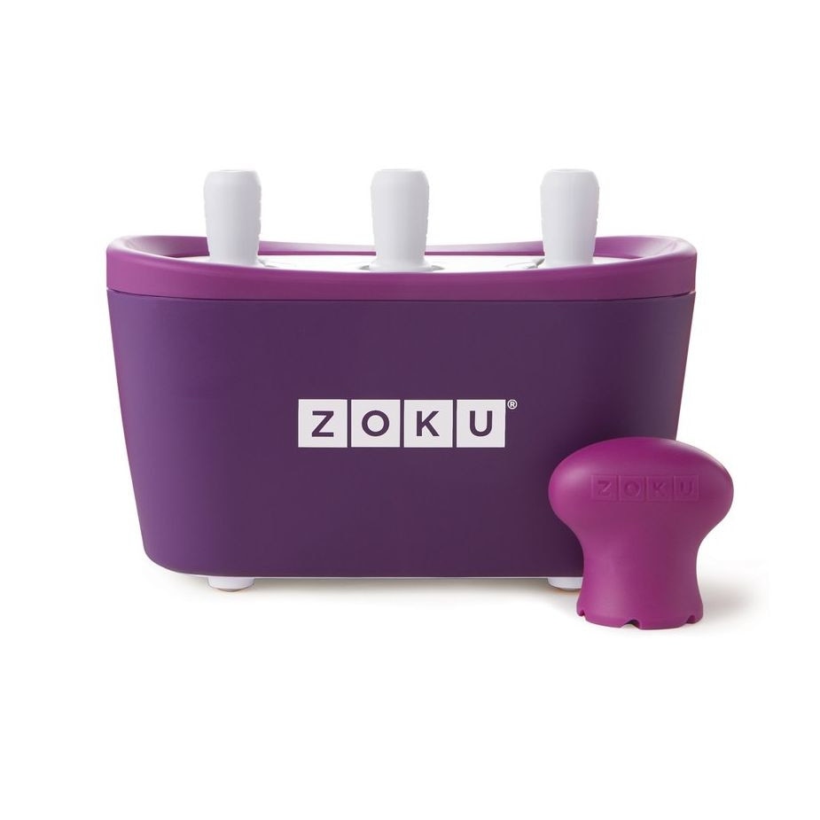 Aparat de inghetata ZOKU Quick Pop Maker ZK101 PU, 3 incinte, 7 minute, nu contine BPA, Mov
