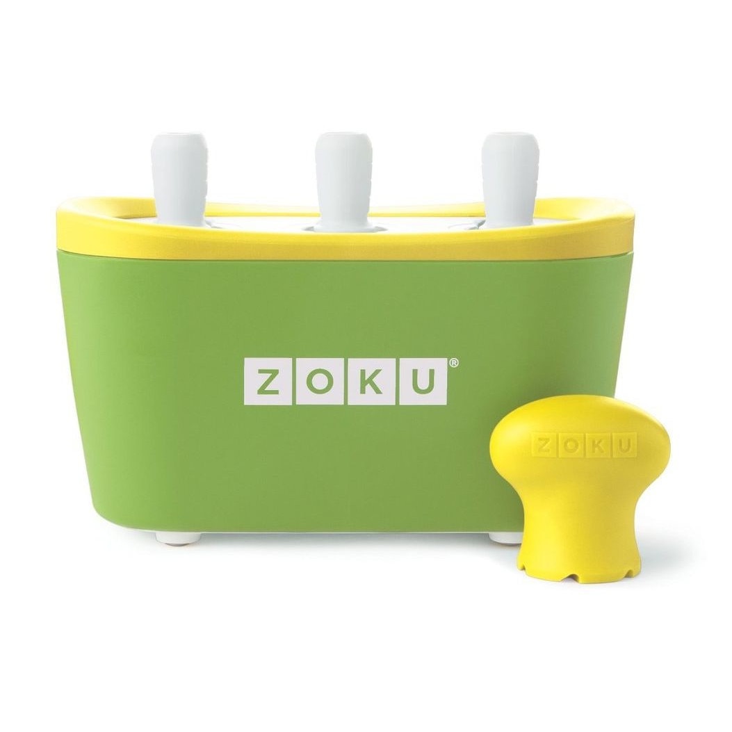 Aparat de inghetata ZOKU Quick Pop Maker ZK101 GN, 3 incinte, 7 minute, nu contine BPA, Verde