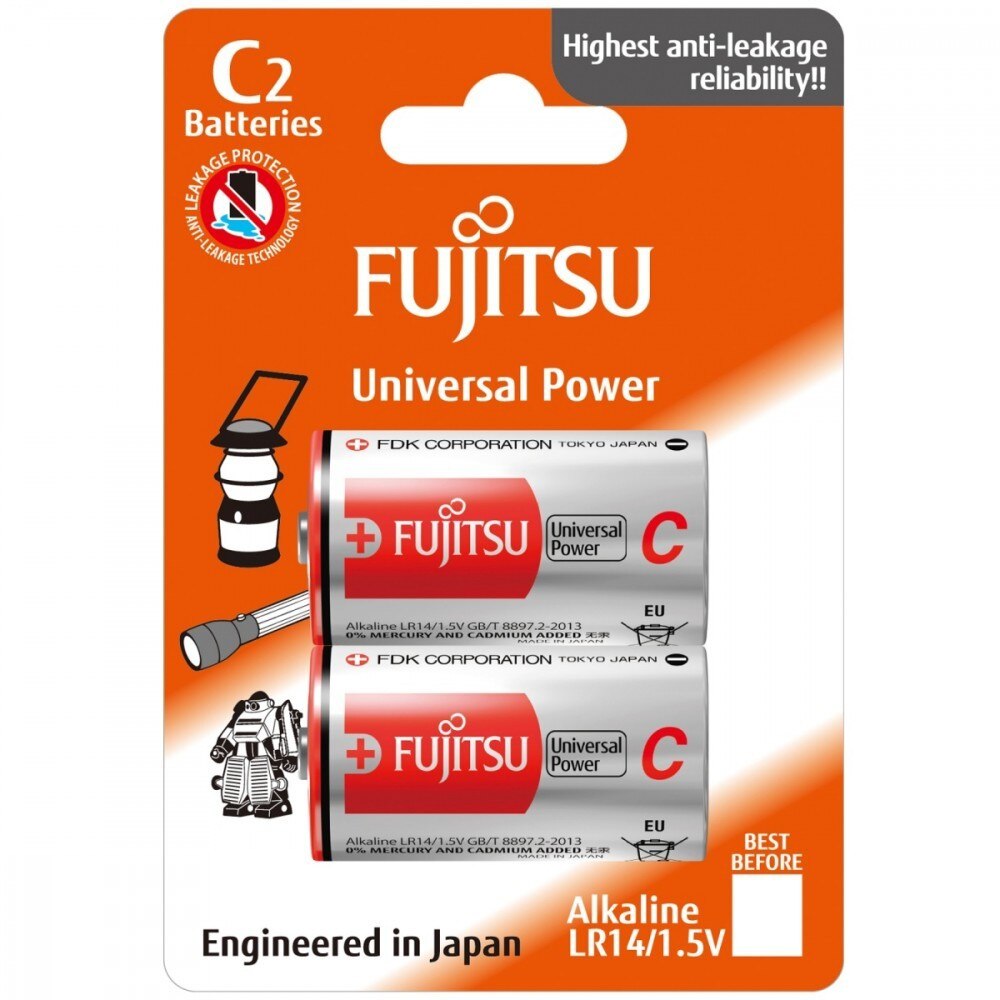 Baterii alcaline Fujitsu, Universal Power C, 2 bucati
