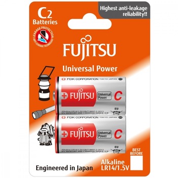 Baterii alcaline Fujitsu, Universal Power C, 2 bucati Baterii alcaline Fujitsu, Universal Power C, 2 bucati