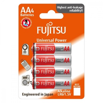 Baterii alcaline Fujitsu, Universal Power AA, 4 bucati Baterii alcaline Fujitsu, Universal Power AA, 4 bucati