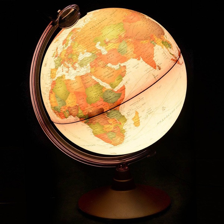Географски глобус Nova Rico, Марко Поло, осветен, 26 см в диаметър, с лупа