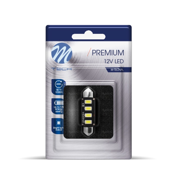 M-Tech C5W 42mm 4x5730 SMD LED, fehér színű