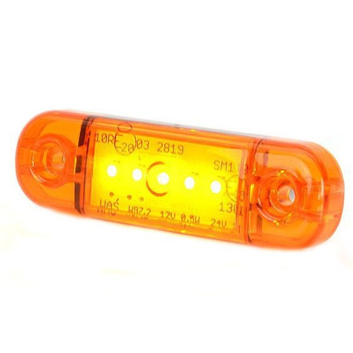 Lampa pozitie, portocaliu, 5 leduri, 12V-24V, slim