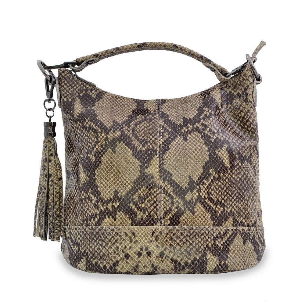 Geanta casual Donna, de dama, piele naturala, culoare taupe