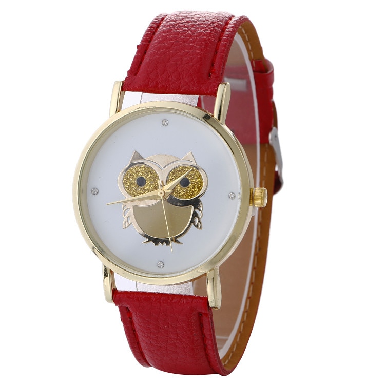 Ceas de dama elegant Geneva bufnita rosu