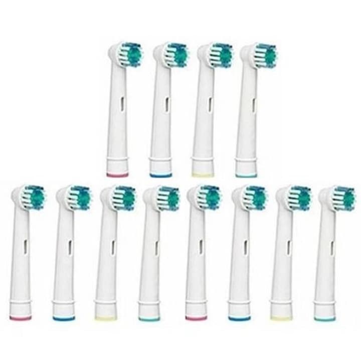 Utángyártott fogkefe fej Oral B elektromos fogkeféhez 3 x 4 db-os csomag + 4 darab fogkefe védő műanyag kupak