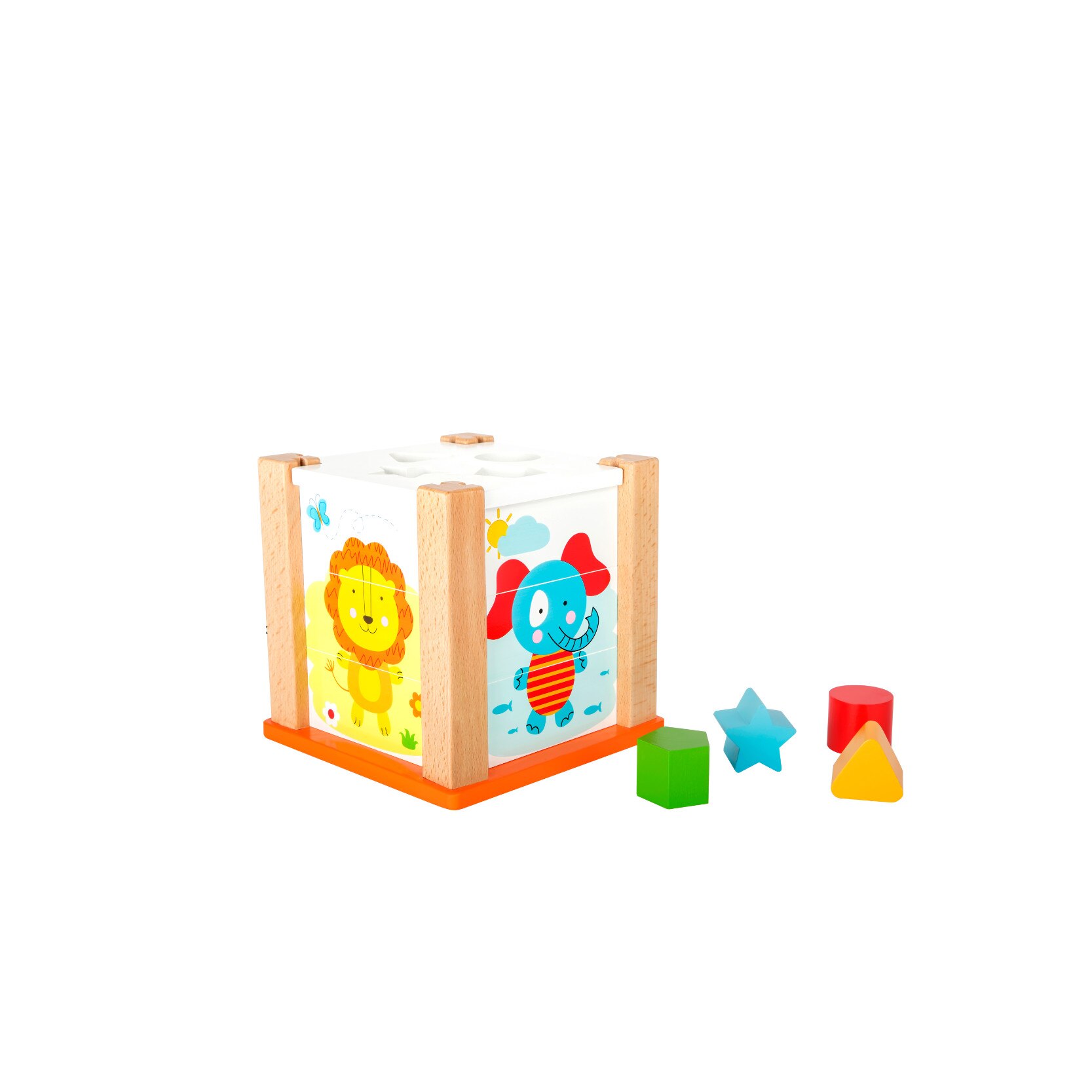 Cub lemn cu sortare si animale