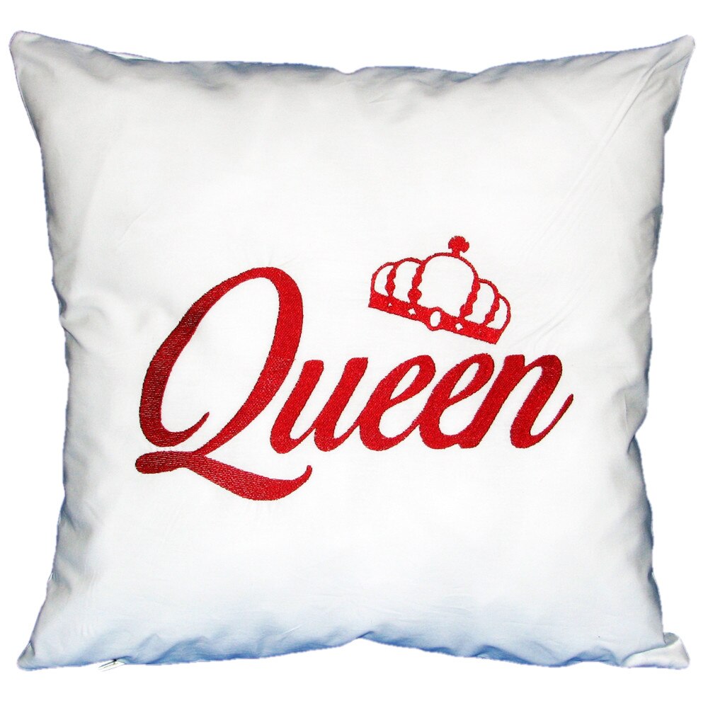 Perna brodata din bumbac alb-rosu 