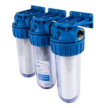 Filtru apa triplu cu carbune/bumbac/sita 10 toli * 3/4'' Filtru apa triplu cu carbune/bumbac/sita 10 toli * 3/4''