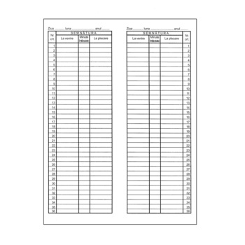 Condica Prezenta Colectiva, Format A4, 100 File/Carnet - Formular Pontaj Prezenta Angajati Condica Prezenta Colectiva, Format A4, 100 File/Carnet - Formular Pontaj Prezenta Angajati