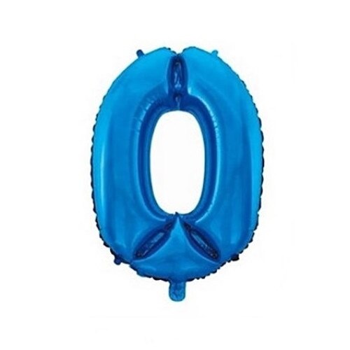 Balon folie cifra 0 albastru, 75 cm