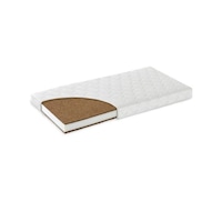 Saltea pentru patut,2 Straturi de Fibra de cocos,Matlasata integral,120x60cm,Husa bumbac 100%,detasabila