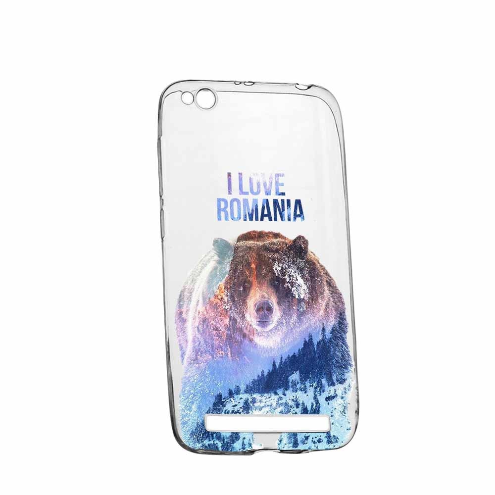 Husa Silicon, Transparent, Slim, I Love Romania, Xiaomi Redmi 4A
